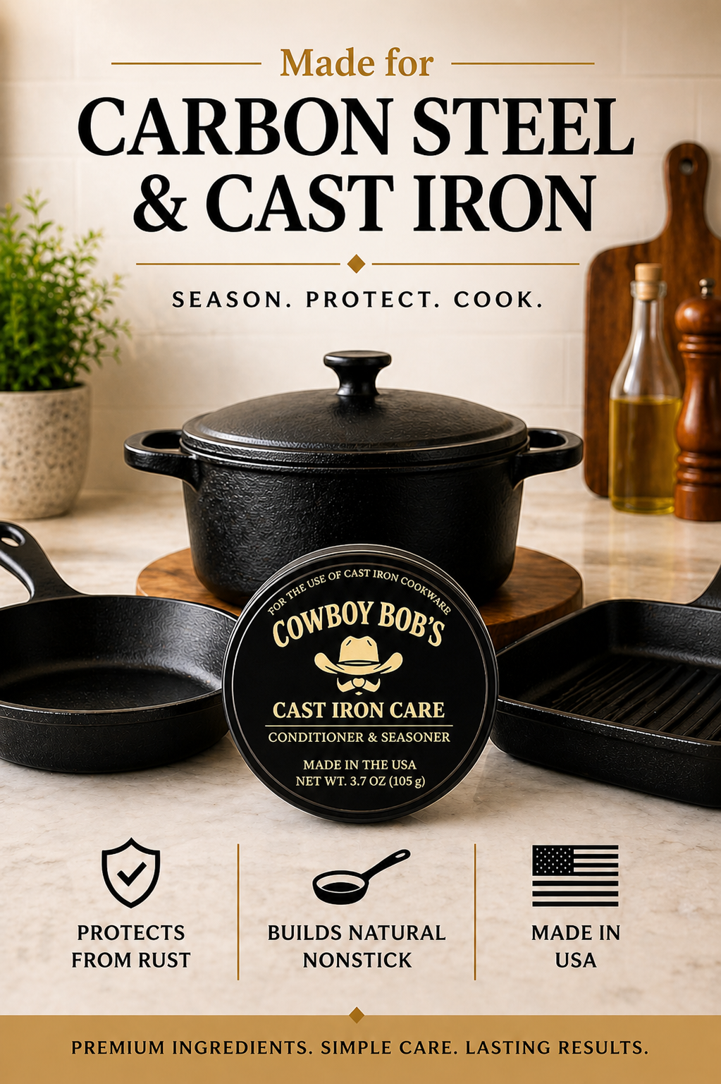 𝐓𝐡𝐞 𝐒𝐢𝐠𝐧𝐚𝐭𝐮𝐫𝐞 𝐇𝐞𝐫𝐢𝐭𝐚𝐠𝐞 𝐏𝐚𝐢𝐫𝐢𝐧𝐠: Cast Iron Care & Organic Cotton Heritage Lint-Free Buffing Cloth