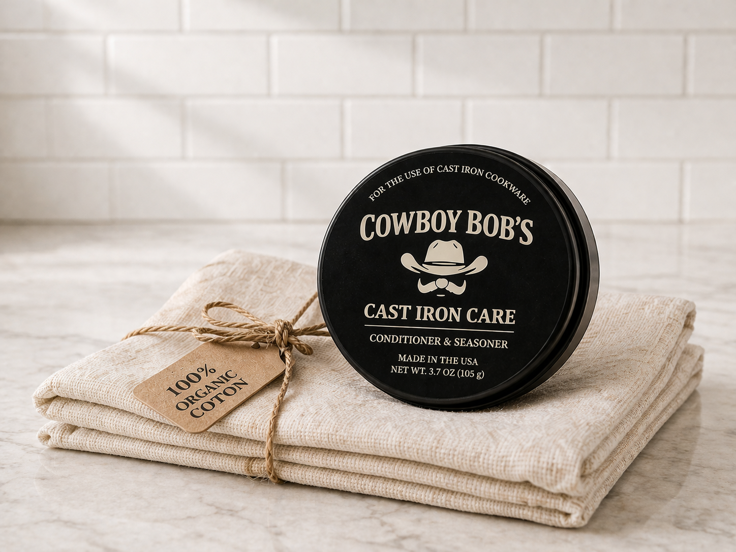 𝐓𝐡𝐞 𝐒𝐢𝐠𝐧𝐚𝐭𝐮𝐫𝐞 𝐇𝐞𝐫𝐢𝐭𝐚𝐠𝐞 𝐏𝐚𝐢𝐫𝐢𝐧𝐠: Cast Iron Care & Organic Cotton Heritage Lint-Free Buffing Cloth