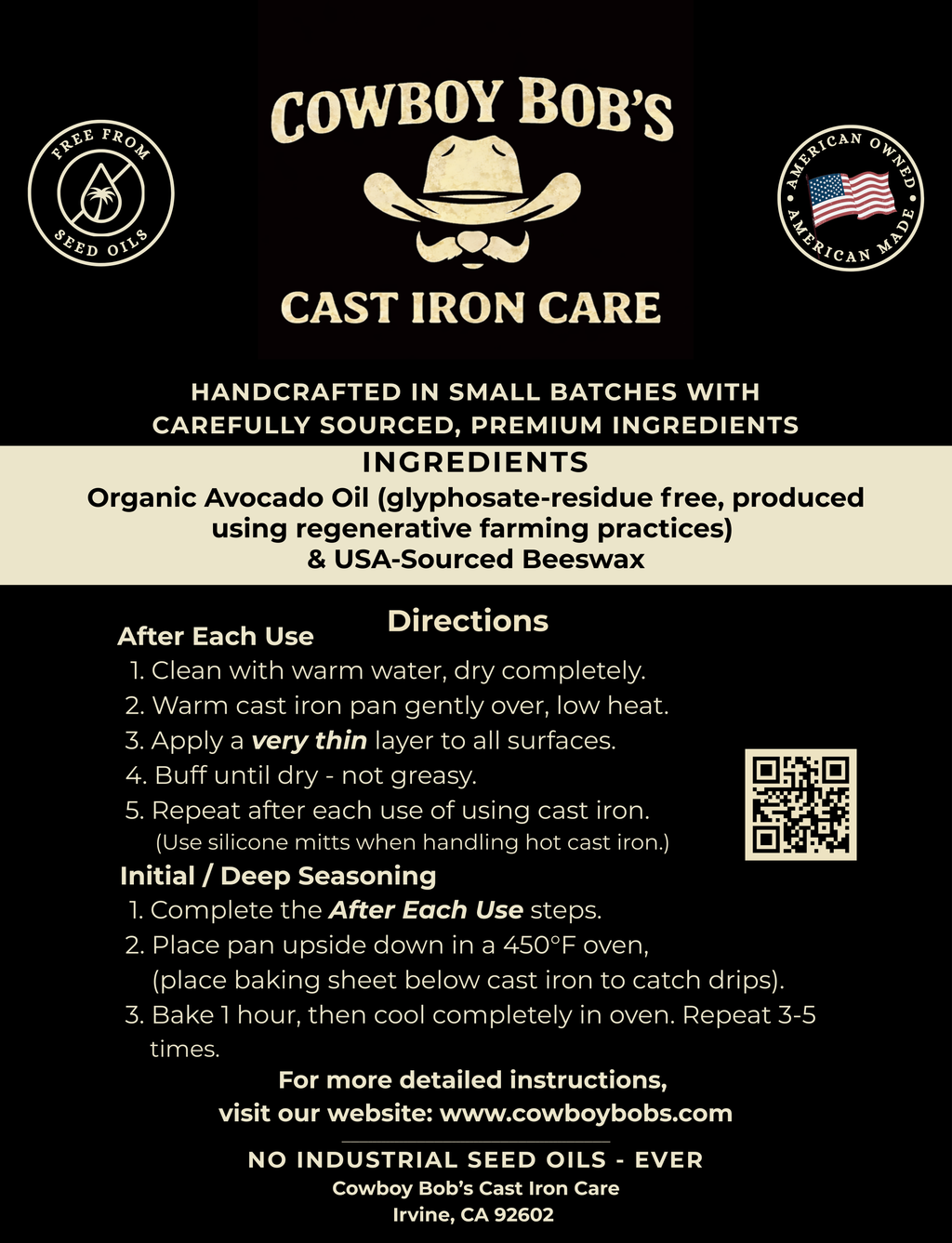 𝐓𝐡𝐞 𝐏𝐫𝐨 𝐇𝐞𝐫𝐢𝐭𝐚𝐠𝐞 𝐏𝐚𝐢𝐫𝐢𝐧𝐠: Cast Iron Care & Heritage Organic Cotton Buffing Lint-Free Cloth