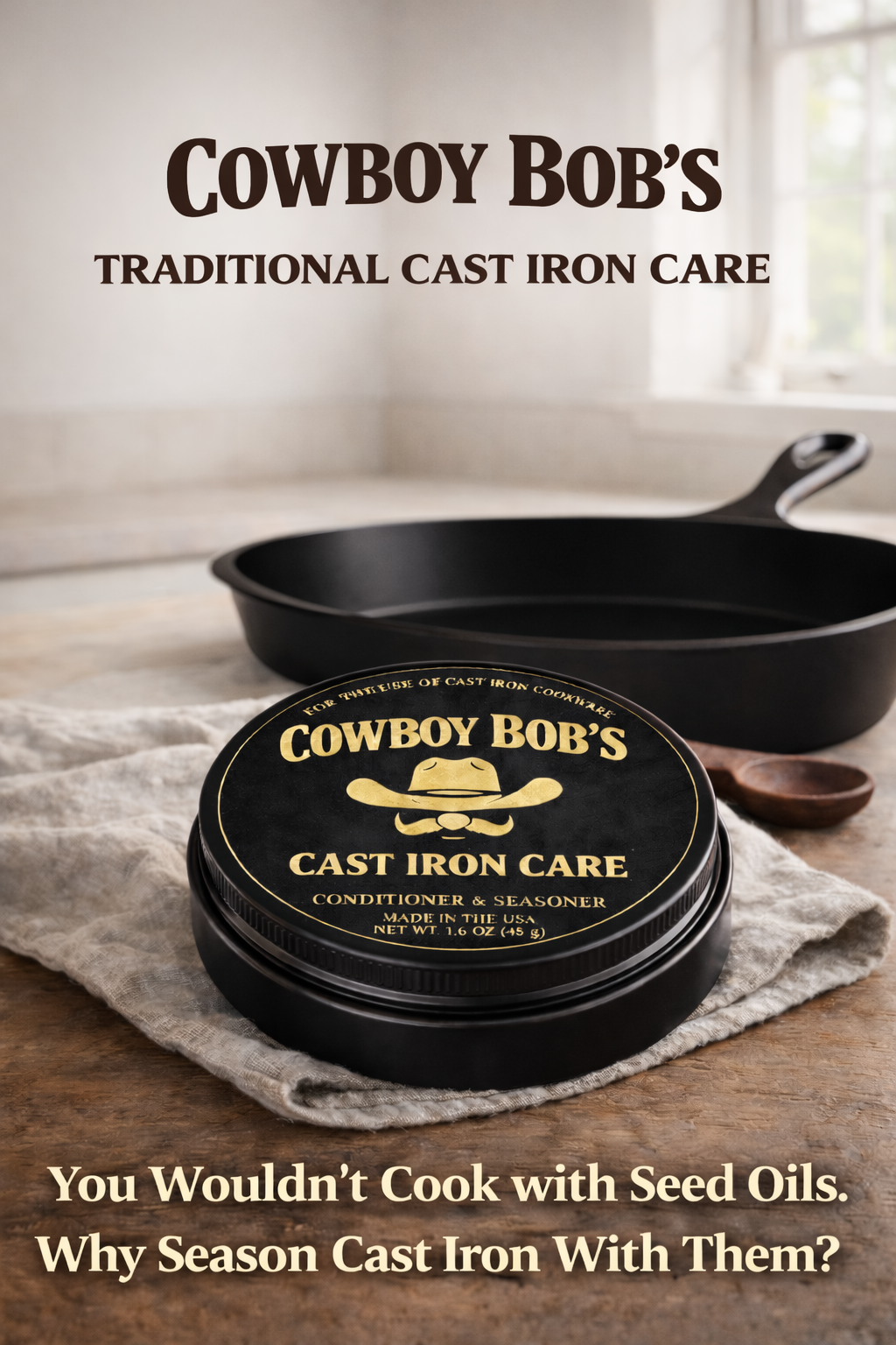 𝐓𝐡𝐞 𝐏𝐫𝐨 𝐇𝐞𝐫𝐢𝐭𝐚𝐠𝐞 𝐏𝐚𝐢𝐫𝐢𝐧𝐠: Cast Iron Care & Heritage Organic Cotton Buffing Lint-Free Cloth