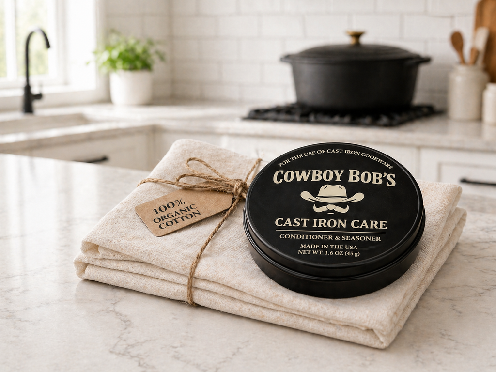 𝐓𝐡𝐞 𝐏𝐫𝐨 𝐇𝐞𝐫𝐢𝐭𝐚𝐠𝐞 𝐏𝐚𝐢𝐫𝐢𝐧𝐠: Cast Iron Care & Heritage Organic Cotton Buffing Lint-Free Cloth
