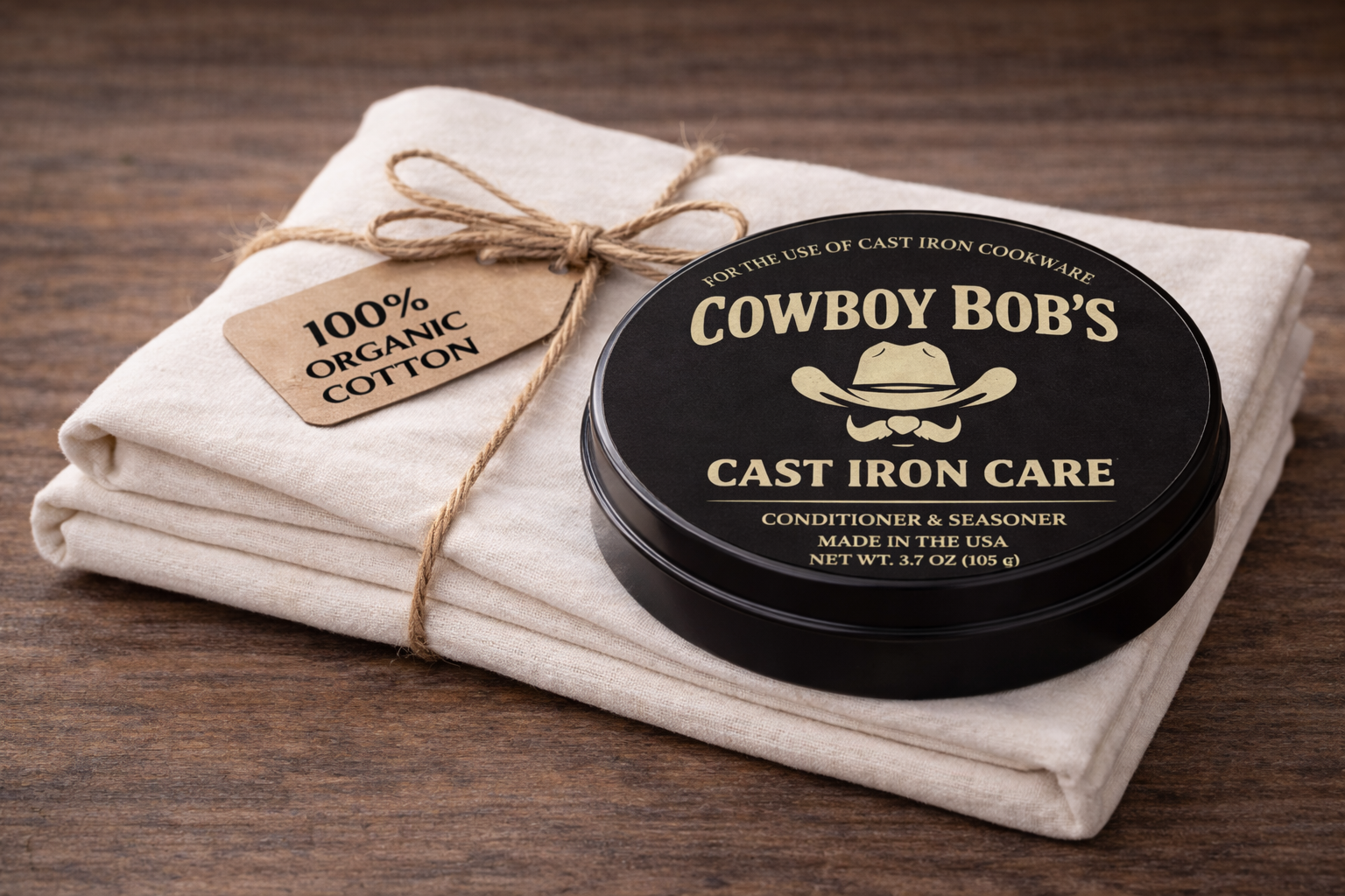 𝐓𝐡𝐞 𝐒𝐢𝐠𝐧𝐚𝐭𝐮𝐫𝐞 𝐇𝐞𝐫𝐢𝐭𝐚𝐠𝐞 𝐏𝐚𝐢𝐫𝐢𝐧𝐠: Cast Iron Care & Organic Cotton Heritage Lint-Free Buffing Cloth